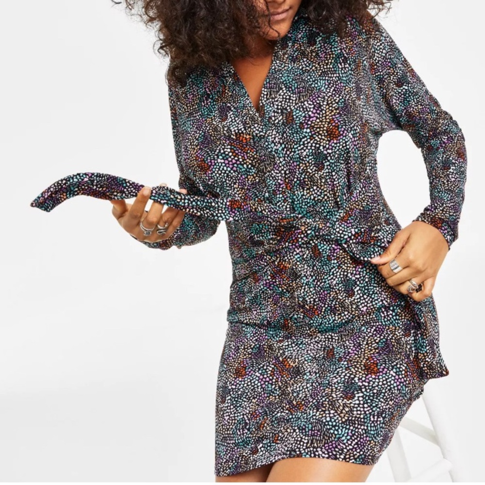 Bar III dress colorful print